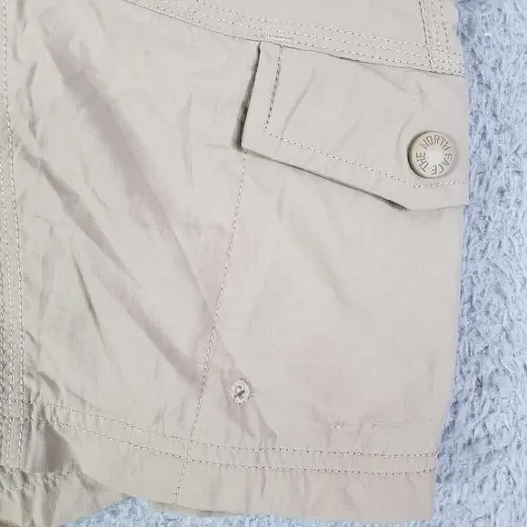 The North Face Shorts Women's Size 8 Khaki Flat Front Nylon Hiking - Picture 6 of 12